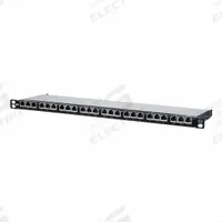 METZ CONNECT Patch Panel: Rack, Metal, RJ45, 180° Mounting Angle, 24 Ports, Unequipped (MPN 130854C-29-E). Key specifications — Housing Material: Metal; Includes Connector: Unequipped; Mounting Type: Rack; Product Type: Patch Panel; Connector Color: Black; Connection Type: RJ45.