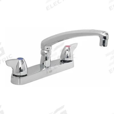ZURN Low Arc Kitchen Faucet: AquaSpec, Brass, Centerset, Deck, 2 Mounting Holes - Centerset Kitchen Faucets