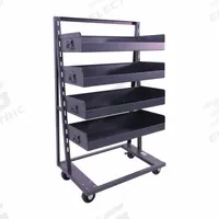 VALLEY CRAFT A-Frame Cart: 2,500 lb, 4 Shelves, Gray, 38 in L x 25 in W x 63 in H, 1 Usable Sides (MPN F89071VCGY). Key specifications — Color: Gray; Includes: (4) Large Trays with Lip; Caster/Wheel Configuration: (2) Rigid; Brand: VALLEY CRAFT.