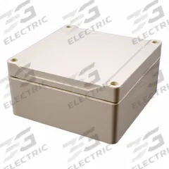 HAMMOND Enclosure: Polycarbonate, 4 in x 4 in x 2 in, NEMA 12/13/4/4X/6/6P, Screw On, Solid Cover (MPN 1555N2GY). Key specifications — Brand: HAMMOND; Closure Method: Screws; Knockouts: Not Included.