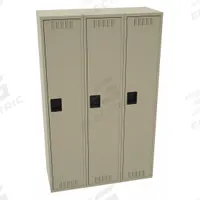 TENNSCO Wardrobe Locker: 45 in x 18 in x 78 in, Louvered, 1 Tiers, 3 Units Wide, Padlock Hasp, Tan (MPN STS-151872-CSD). Key specifications — Brand: TENNSCO; Locker Color: Tan; Door Type: Louvered; Locker Material: Steel; Assembled: Assembled; Number Plate Included: Yes.
