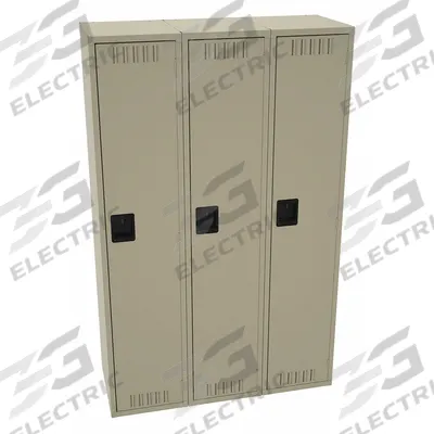 TENNSCO Wardrobe Locker: 45 in x 18 in x 78 in, Louvered, 1 Tiers, 3 Units Wide - Quiet-Close Louvered Metal Wardrobe Lockers