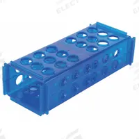 Tube Rack: Polypropylene, Blue, 12 Compartments, Benchtop (MPN 120684). Key specifications — Material: Polypropylene; Mounting Location: Benchtop; Color: Blue; Product Type: Test Tube Rack; Total Holding Capacity: (18) Wells (Side D); Brand: HEATHROW SCIENTIFIC.