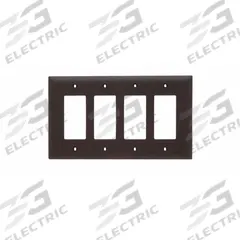 LEGRAND Wall Plate: Decorator-Rocker, 4 Gang, Brown, Jumbo Size (MPN TPJ264). Key specifications — Brand: LEGRAND; Material: Nylon.
