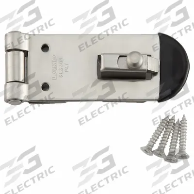 SUGATSUNE Hasp: Stainless Steel, 7/8 in Ht, 5/8 in Lg - Locking Hasps