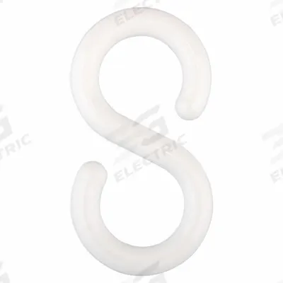 APPROVED VENDOR S-Hook for Plastic Chain Barrier: White, 2 3/10 in Overall Lg - S-Hooks for Plastic Chain Barriers