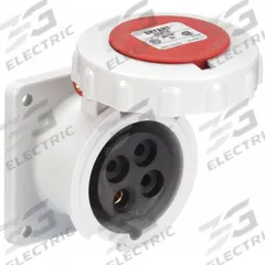 BRYANT Pin and Sleeve Receptacle: Red, 480V AC, Three Phase, 20 A, 3 Pole, 4 Wire, IEC Grounding (MPN BRY420R7W). Key specifications — Brand: BRYANT.