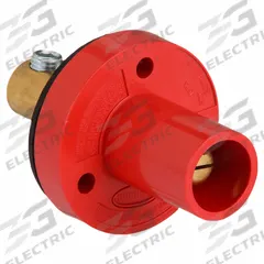 Single Pole Receptacle: Red, Straight Taper Nose Mating, Double Set Screw Termination, 150 A (MPN HBL15MRR). Key specifications — Series: 15; Receptacle Gender: Male; Brand: HUBBELL.