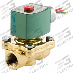 REDHAT Solenoid Valve: 2-Way, Normally Closed, 3/8 in Pipe Size, 110V AC/120V AC, Watertight (MPN 8210G093LF 120/60,110/50). Key specifications — Pipe Size: 3/8 in; Voltage: 120V AC; Brand: REDHAT; Coil Enclosure: Watertight.