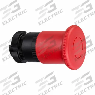SCHNEIDER Push Button: Red, 22 mm Mounting Size, Non-Metallic - Mushroom-Head Push-Button Operators