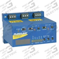 FLOWLINE Level Controller: DIN Rail Mount, 2 Relays, LED, 3.5 Digits, -40°F to 158°F, No Enclosure (MPN LC52-1001). Key specifications — Display Type: LED; Brand: FLOWLINE; Mounting: DIN Rail Mount.