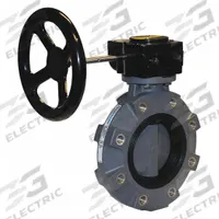 HAYWARD Butterfly Valve: 10 in Pipe Size, Concentric, 150 psi Max. Pressure (CWP), Lug, PVC, EPDM (MPN BYV14100A0EGI00). Key specifications — Brand: HAYWARD; Handle Type: Gear Operated Handwheel; Disc Material: Glass-Filled Polypropylene.