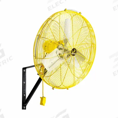 JAN FAN Mounted Fan: 24 in Blade Dia, 115 V, 1/4 hp Motor HP, Ceiling/Floor/Wall Mount - High-Visibility Industrial Wall-Mount Fans