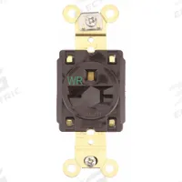 HUBBELL Receptacle: Single, 5-15, Brown, 125V AC, 15 A, 2 Pole / 3 Wire (MPN HBL5461WR)