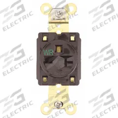 HUBBELL Receptacle: Single, 5-15, Brown, 125V AC, 15 A, 2 Pole / 3 Wire (MPN HBL5461WR)