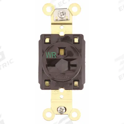 HUBBELL Receptacle: Single, 5-15, Brown, 125V AC, 15 A, 2 Pole / 3 Wire (MPN HBL5461WR) - General Purpose Receptacles