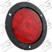 GROTE Stop/Turn/Tail Light: LED, Stop Light, Red, Round, 4 5/16 in Overall Dia, 4 5/16 in Overall Ht (MPN 53292). Key specifications — Standards: FMVSS 108; Electrical Connection: Pigtail; Brand: GROTE; Installation Type: Permanent; Lens Color: Red; Mount Type: Bracket; Lighting Technology: LED; Light Type: Stop Light.