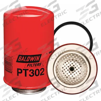 BALDWIN FILTERS Oil Filter: PT302, 2 3/4"-4 Thread Size, 6 3/8 in Overall Ht - Spin-On Oil Filters with Male Head