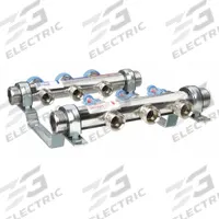WATTS RADIANT Pipe Manifold Fitting: MBSPP x MBSPP, Stainless Steel, 1 in MBSPP, 1 in MBSPP (MPN D3803003SS). Key specifications — Material: Stainless Steel; Brand: WATTS RADIANT.