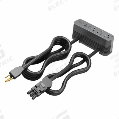WIREMOLD Furniture Power Outlet: 3 Outlets, 10 ft Cord Lg, Gray, 5-15R - Furniture Power Strips