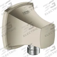 GROHE Shower Wall Union: Nickel, Brushed Nickel Finish, 1/2 in Connection Size, NPT Connection (MPN 27971EN0). Key specifications — Finish: Brushed Nickel; Connection Type: NPT; Product Type: Wall Union; Brand: GROHE; Material: Nickel.