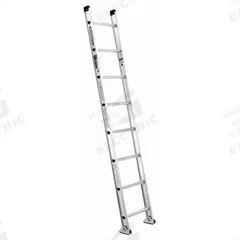 WERNER Straight Ladder: 8 ft Ladder Size, Aluminum, 300 lb Load Capacity, 15 lb Wt, 8 Rungs (MPN D1508-1). Key specifications — Color: Silver; Brand: WERNER; Included Features: Mar-Resistant End Caps; Shoe Type: Slip-Resistant.