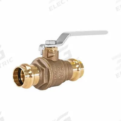 JOMAR VALVE Manual Two-Way Ball Valve: 1 in, Brass, Straight, Press x Press - Brass Ball Valves
