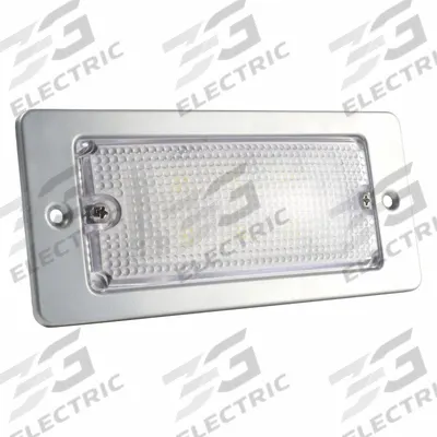 GROTE Dome Light: Rectangular, 12-24V DC, LED, Clear, Gray, 3 1/8 in Overall Ht - Rectangular Dome Lights