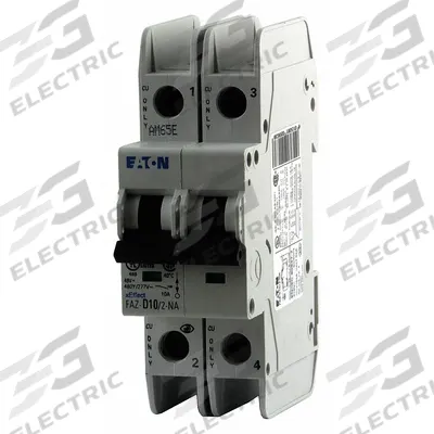 EATON IEC Miniature Circuit Breaker: 32 A Amps, 48/96V DC, 10kA at 277/480V AC, Screw Clamp - D-Curve, 2-Pole UL489 DIN Rail-Mount Miniature Circuit Breakers