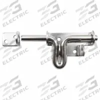 SUGATSUNE Padlockable Slide Latch: Gate Latch, Padlock, 12 mm Bolt Head Dia, 3/8 in Max Shackle Dia (MPN SSG-85). Key specifications — Brand: SUGATSUNE; Color: Silver; Finish: Satin; Latch Type: Padlock; Hardware Included: Yes; Material: Steel; Product Type: Gate Latch.