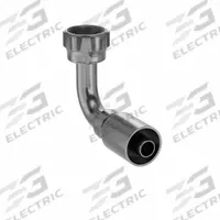 PARKER Hydraulic Crimp Fitting: Steel x Steel, 90° Elbow, -12 For Hose Dash Size, ORS x Crimp (MPN 1J577-16-12). Key specifications — Fitting Gender: Female x Genderless; Fitting Connection Type: ORS x Crimp; For Hose Dash Size: -12; Thread Size: 0.511"-27; Brand: PARKER.