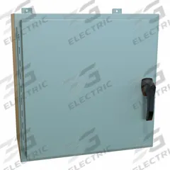 HAMMOND Enclosure: Steel, 24 in x 24 in x 12 in, NEMA 12/13/3R/4, Solid Cover, Hinged (MPN HW242412GYHK). Key specifications — Closure Method: Handle; Brand: HAMMOND; Knockouts: Not Included.