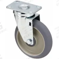 APPROVED VENDOR Plate Caster: Corrosion-Resistant/Debris-Resistant/Maint Free/Quiet-Roll, Swivel (MPN P12KS-RCP050K-12). Key specifications — Wheel/Tread Color: Gray; Brand: APPROVED VENDOR; Roll Up: Swivel.