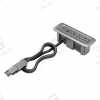 WIREMOLD Furniture Power Outlet: 3 Outlets, 3 ft Cord Lg, Gray, 5-15R, Tamper Resistant Receptacles (MPN MDEF3-MG). Key specifications — Shape: Rectangular; Brand: WIREMOLD; USB Connectors Included: Type A; Mounting Style: Recessed.