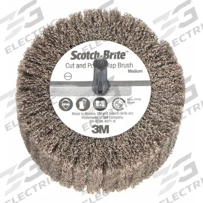 SCOTCH-BRITE Surface Conditioning Flap Wheel: 2 in Dia x 1 in W, 1/4 in Straight-Shank - Surface-Conditioning Flap Wheels for All Metals