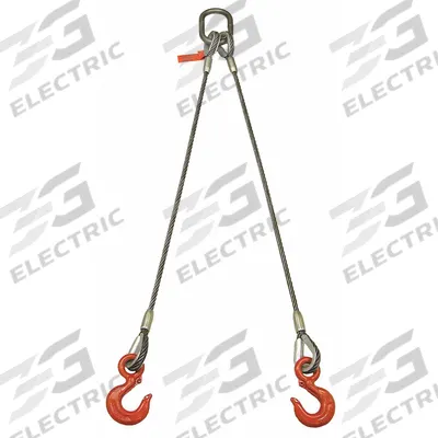 LIFT-ALL Sling,Wire Rope,5 Ft L,5000 Lb @ 60 (MPN 382LBX5) - Two-Leg Bridle Wire Rope Slings