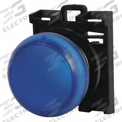 EATON Indicating Light: 22 mm Panel Mounting Size, Blue, LED, 264 V AC/DC Max Volt Rating (Supply) (MPN M22-L-B-230B). Key specifications — Series: M22; Brand: EATON; Includes Push-To-Test: No Push-To-Test Included.