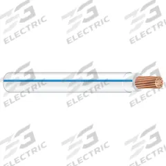 Building Wire: Copper, 10 AWG, 1 Conductors, Stranded, White/Blue, 1,250 ft Lg, THHN (MPN 58026105). Key specifications — Voltage: 600 V; Brand: SOUTHWIRE.