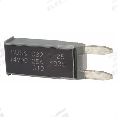 BUSSMANN Automotive Circuit Breaker: CB211, 14V DC, 25 A - Plug-In Mount Automotive Circuit Breakers