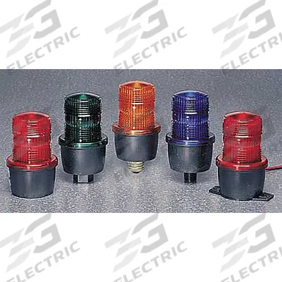 FEDERAL SIGNAL Warning Light: Blue, Halogen, 1/2 in MNPT, 120V AC, 3 1/8 in Overall Dia - Wired Strobe Lights
