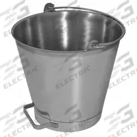 SANI-LAV Dairy Pail: 16 qt Capacity, 12 3/8 in Overall Ht, 13 in Overall Dia, Stainless Steel (MPN P16H). Key specifications — Brand: SANI-LAV; Includes: Extra Handle; Material: Stainless Steel; FDA Compliant: Yes; NSF Certified: Yes.