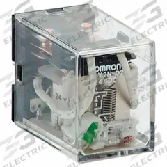 OMRON General Purpose Relays: Socket Mounted, 24V DC, DPDT, 8 Pins/Terminals, D Socket (MPN LY2I4N DC24). Key specifications — Brand: OMRON; Base Type: Square; Mounting Style: Plug-In; Electrical Connection: Plug-In; Manufacturer Part Number: LY2I4N DC24; Series: LY.