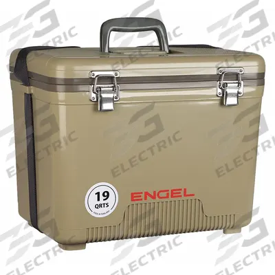 ENGEL Chest Cooler: Tan, 30 Cans, 19 qt Cooler Capacity - Dry-Box Chest Coolers