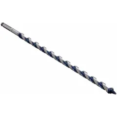 BOSCH Hybrid Drill Bit: 3/4 in Drill Bit Size, 17 1/2 in Overall Lg, Hex Shank, Carbon Steel (MPN NKLT12). Key specifications — attr255259: Hybrid Ship and Spur Auger; attr255260: Carbon Steel; attr255261: PTFE; attr277197: BOSCH.