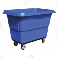 GRAINGER Cube Truck: 14 cu ft, 600 lb, 44 in L x 31 in W x 35 1/2 in H, (4) Swivel, Blue, Std (MPN 36FL19). Key specifications — Manufacturer Part Number: 36FL19; Brand: GRAINGER; Caster/Wheel Configuration: (4) Swivel; Color: Blue.