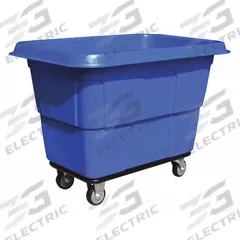 GRAINGER Cube Truck: 14 cu ft, 600 lb, 44 in L x 31 in W x 35 1/2 in H, (4) Swivel, Blue, Std (MPN 36FL19). Key specifications — Manufacturer Part Number: 36FL19; Brand: GRAINGER; Caster/Wheel Configuration: (4) Swivel; Color: Blue.