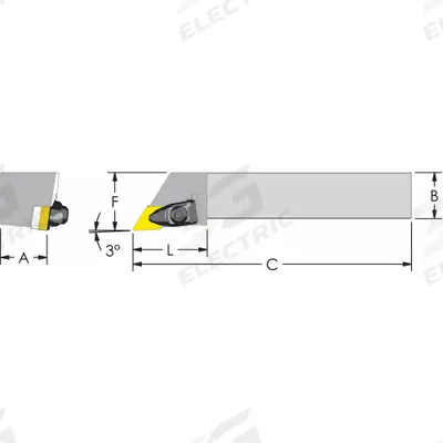 ULTRA-DEX USA Indexable Turning and Profiling Tool Holder: DDJNR 20-4D (MPN 974-000-012) - Indexable Turning & Profiling Toolholders