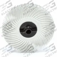 SCOTCH-BRITE Radial Bristle Disc: Type C, 3 in Dia x 3/8 in Wd, 3/8 in Arbor, Ceramic, White, 40 PK (MPN 7100138296). Key specifications — Connector Size: 3/8 in; Brand: SCOTCH-BRITE; Connection Type: Arbor Hole.
