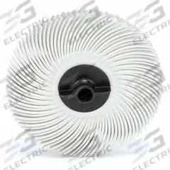 SCOTCH-BRITE Radial Bristle Disc: Type C, 3 in Dia x 3/8 in Wd, 3/8 in Arbor, Ceramic, White, 40 PK (MPN 7100138296). Key specifications — Connector Size: 3/8 in; Brand: SCOTCH-BRITE; Connection Type: Arbor Hole.