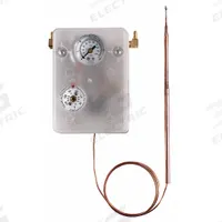 JOHNSON CONTROLS Pneumatic Temperature Limit Control: 0°F to 300°F, Direct and Reverse, T-8000-3. Key specifications — Pneumatic Thermostat Type: Remote-Bulb Sensor; Temperature Control Range: 0°F to 300°F; Number of Pipes/Air Flow Output: 2 Pipes, High Volume; Thermostat Action: Direct and Reverse; Mounting Direction/Capillary Length: Vertical, 15 ft; Brand: JOHNSON CONTROLS.